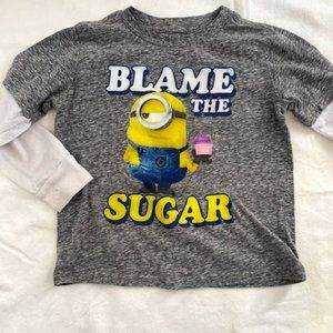 Despicable Me Minion "Blame the Sugar" Long Sleeve Tee 2T